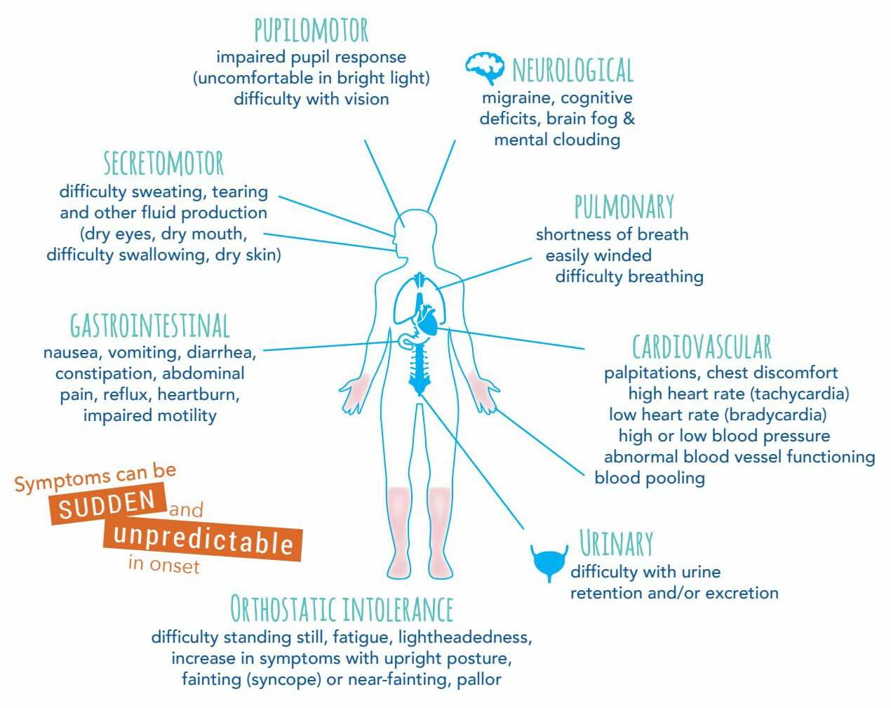 Symptoms of Postural Orthostatic Tachycardia Syndrome (POTS